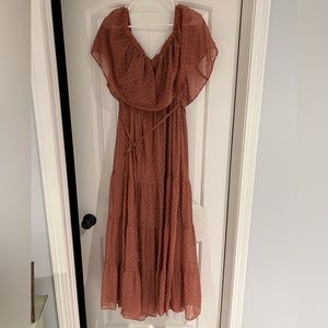 Mauve Baltic Born off the shoulder maxi dress. Size L, worn once